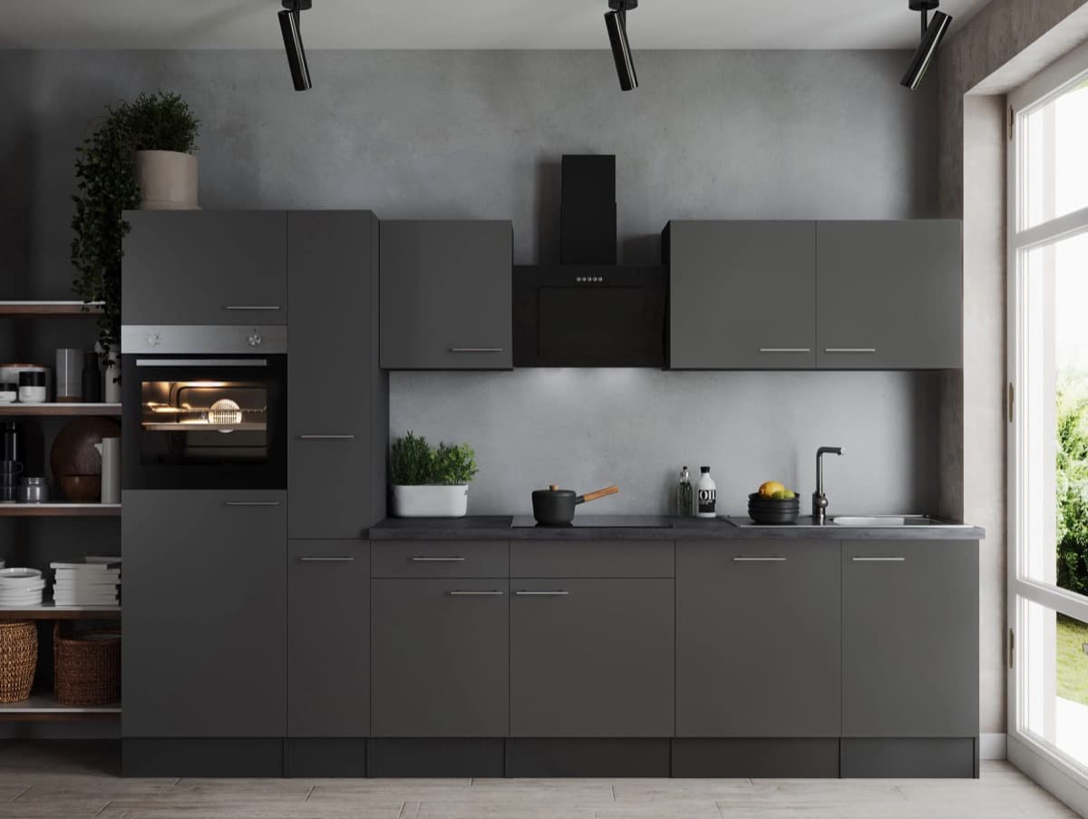 Cocina lineal Respekta Oliver · 310 cm · gris