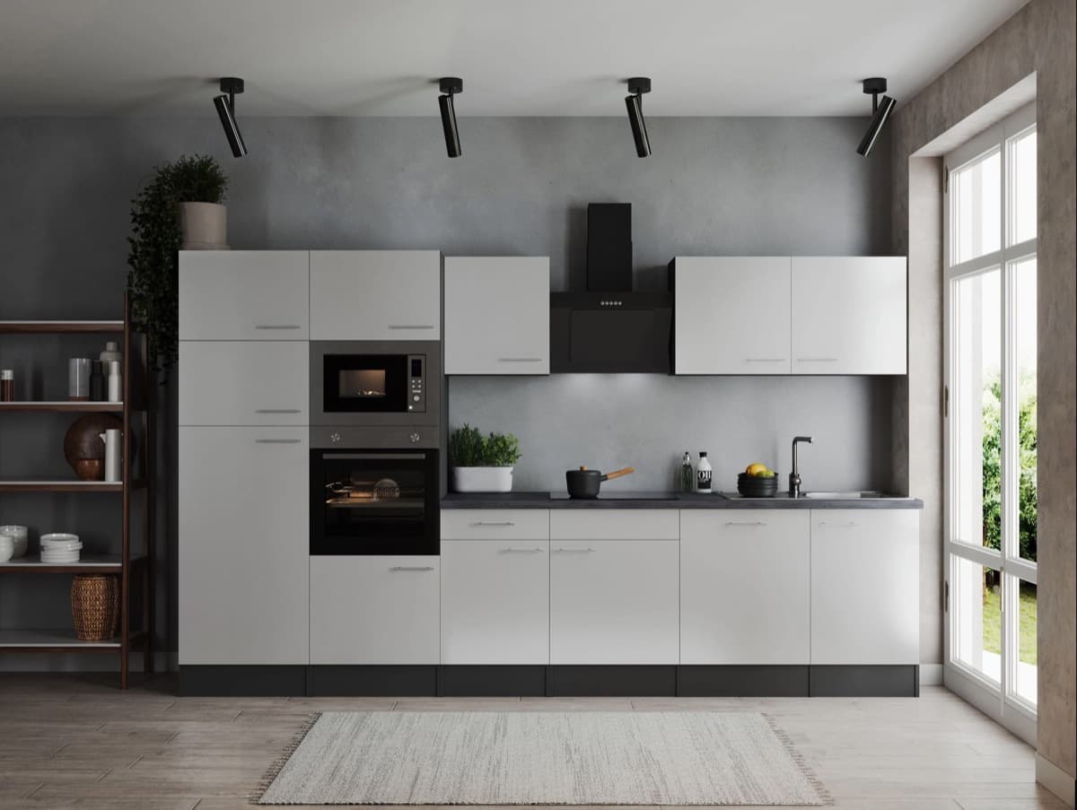 Cocina lineal Respekta Oliver · 340 cm · blanco