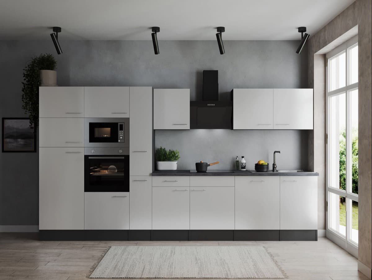 Cocina lineal Respekta Oliver · 370 cm · blanco