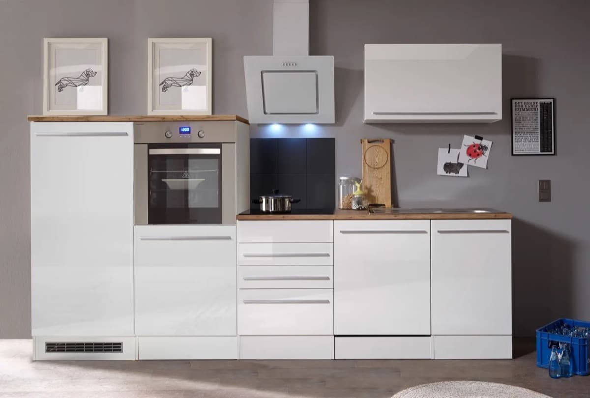 Cocina lineal Respekta Premium BERP290HWWC · 290 cm · blanco alto brillo