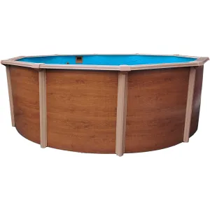 Piscina de Pared de Acero Summer Fun Rimini Ø 350 x 120 cm Imitación Madera